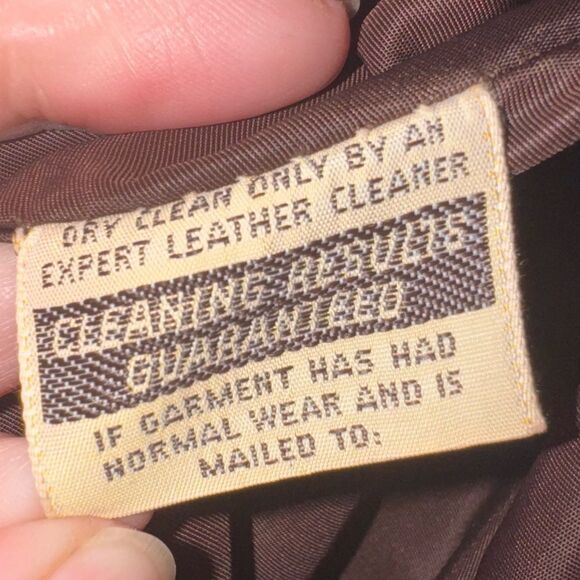 Vintage 70's Brown Leather Fur Trim Belted Midi Trench Coat Jacket - Picture 5 of 8